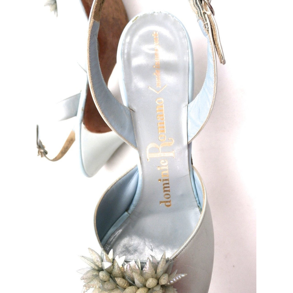 VTG Shoes Heels Baby Blue Dominic Romano Sling-Back Shoes 1950S Womens Sz 7M Shoes The Best Vintage Clothing