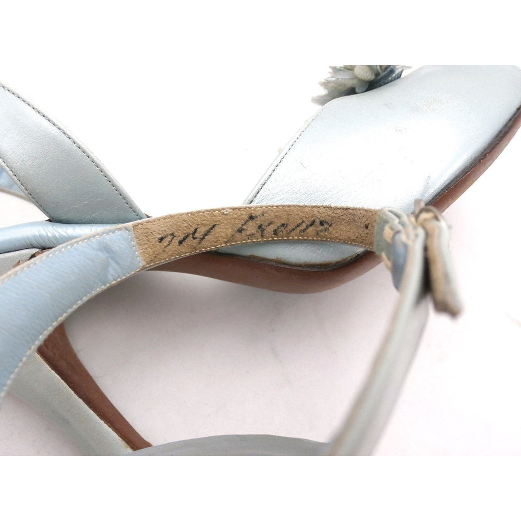 VTG Shoes Heels Baby Blue Dominic Romano Sling-Back Shoes 1950S Womens Sz 7M Shoes The Best Vintage Clothing