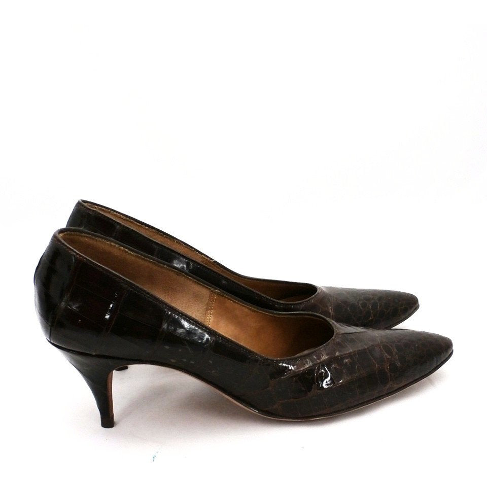 VTG Shoes Heels Genuine Alligator Stiletto Shoes Pumps Womens Sz 5.5 1950S Shoes,On Sale Troylings