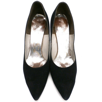 Vintage Womens Shoes Black Suede Stiletto Heels Lorenzo 7.5 - The Best Vintage Clothing
 - 1