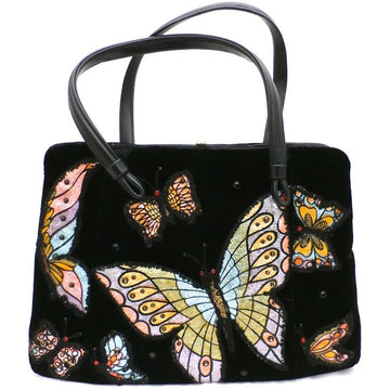 Fab Vintage Black Velvet Butterfly Appliqued Purse 1950S Handbags The Best Vintage Clothing