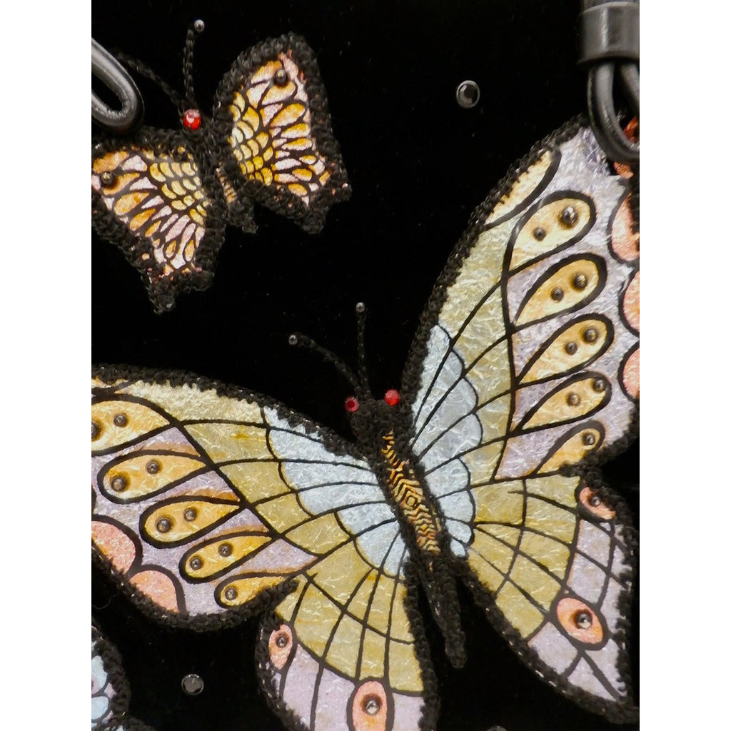 Fab Vintage Black Velvet Butterfly Appliqued Purse 1950S Handbags The Best Vintage Clothing