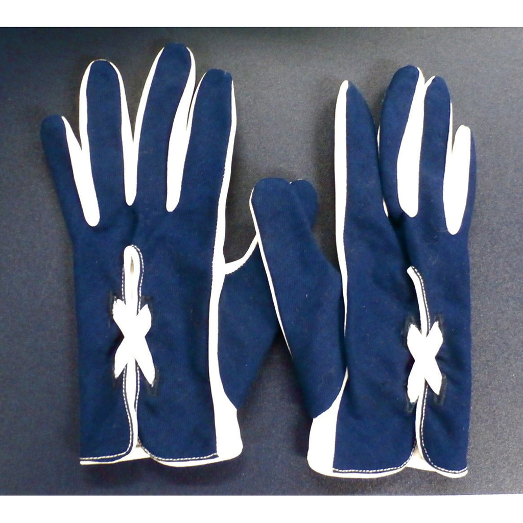 Vintage Womens Gloves Navy Blue & White Laced Small Accessories,New Arrivals The Best Vintage Clothing
