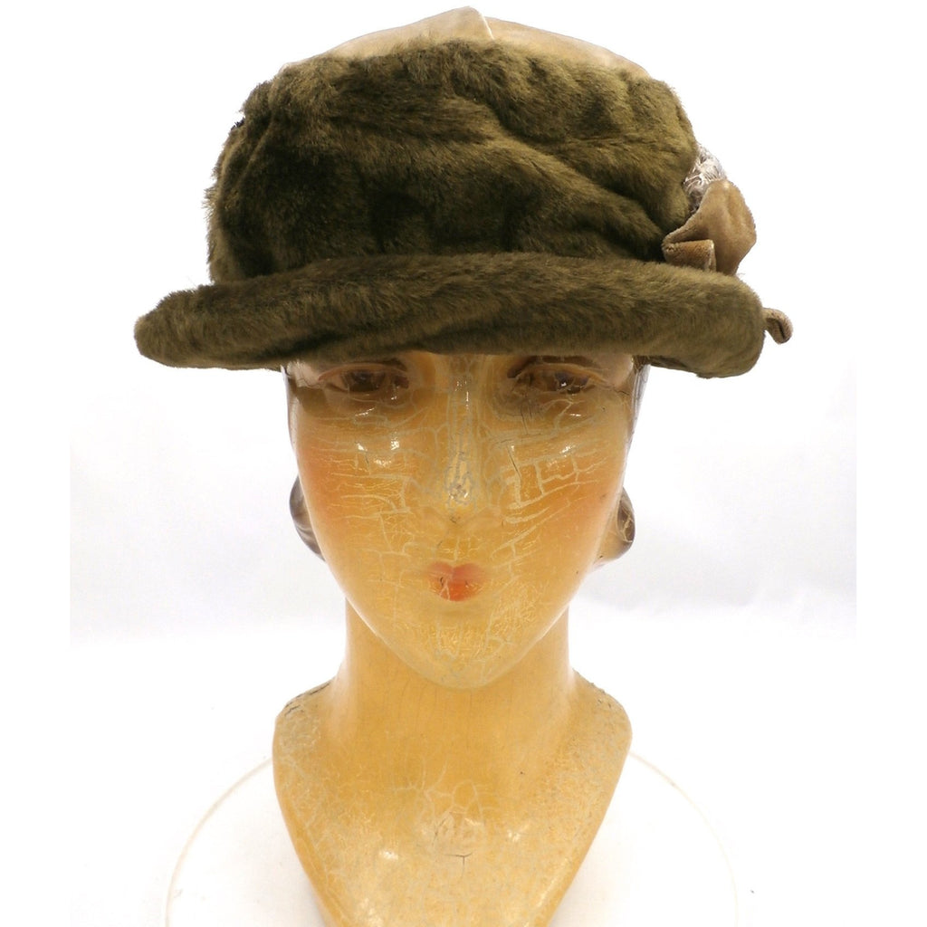 Antique Hat Edwardian Ladies Toque Mohair Birdwings Feathers Floral Applique Large Hats,New Arrivals,Women's The Best Vintage Clothing