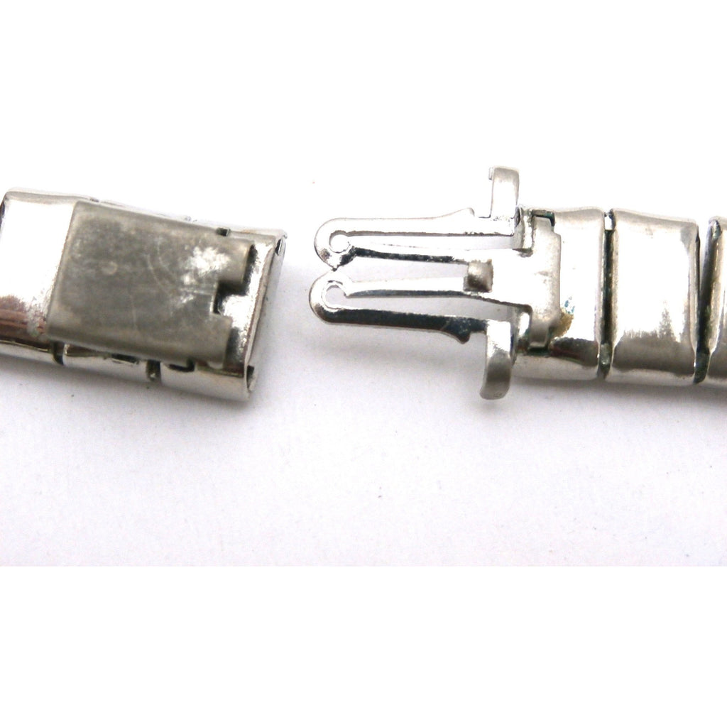 Vintage Crystal Choker Square Channel Set Stones Double Row 14" 1940s Jewelry The Best Vintage Clothing