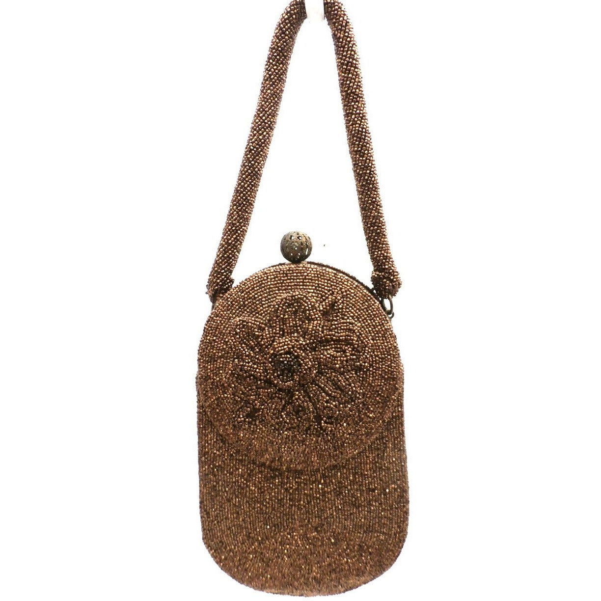 Vintage Beaded Bag Unusual Shape Copper Beads Custom Calem 1940s Handbags,New Arrivals The Best Vintage Clothing
