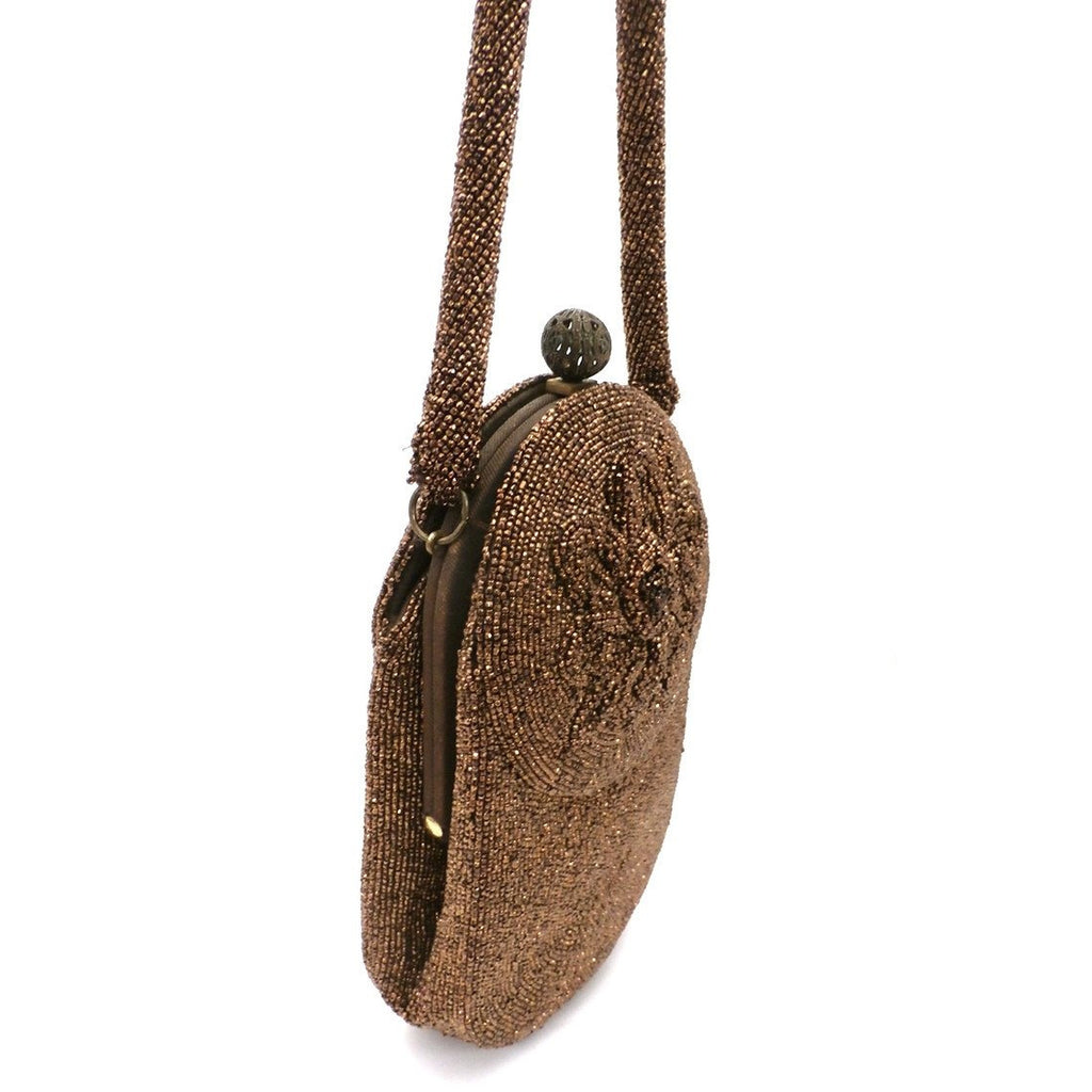 Vintage Beaded Bag Unusual Shape Copper Beads Custom Calem 1940s Handbags,New Arrivals The Best Vintage Clothing