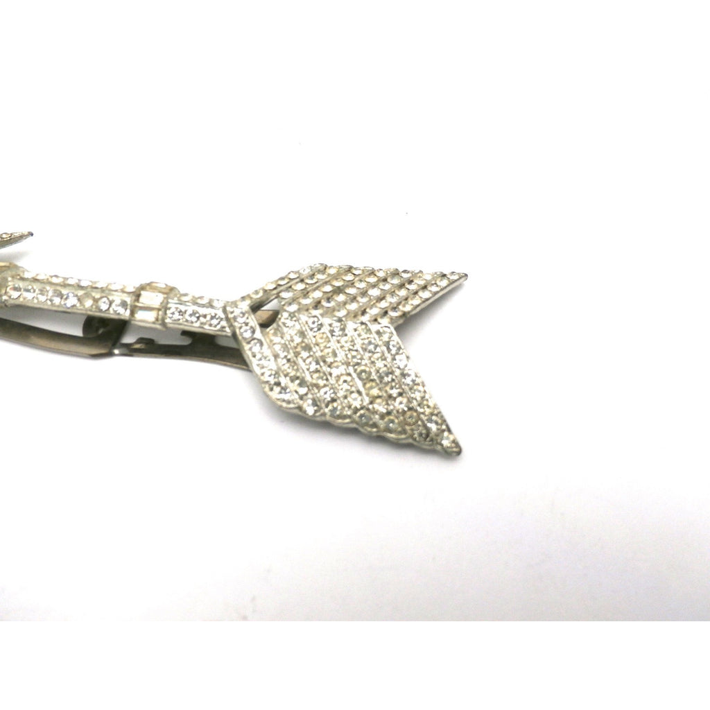 Vintage Antique Art Deco 1920s Rhinestone Arrow Dress Clip X Large 4.5" Long dress clip The Best Vintage Clothing