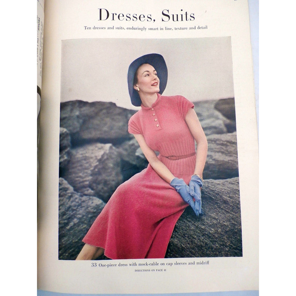 Vintage Magazine Vogue Knitting Book, Fall and Winter 1949 50 + designs How To The Best Vintage Clothing