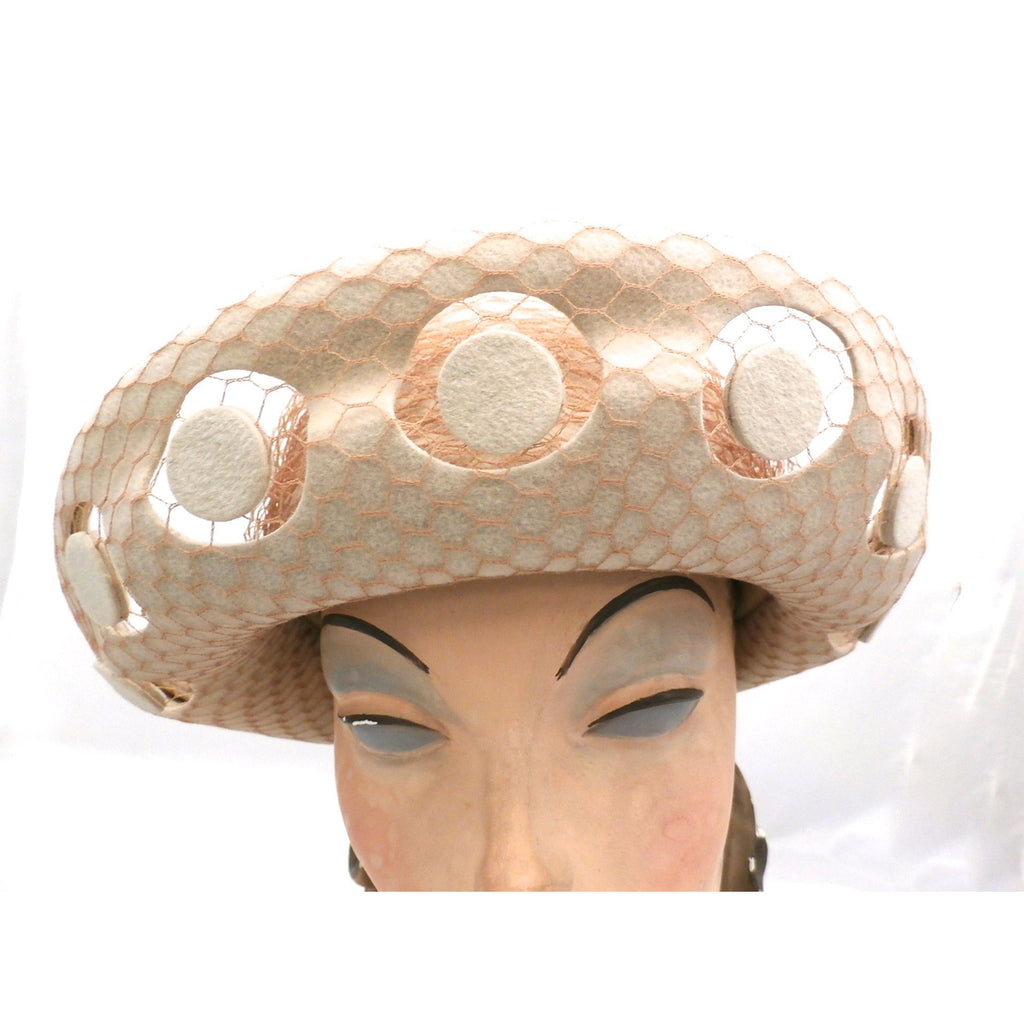Vintage Schiaparelli Hat Turned Up Brim Open Work Late 1950s Floating Discs Hats The Best Vintage Clothing