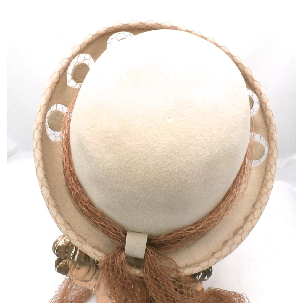 Vintage Schiaparelli Hat Turned Up Brim Open Work Late 1950s Floating Discs Hats The Best Vintage Clothing