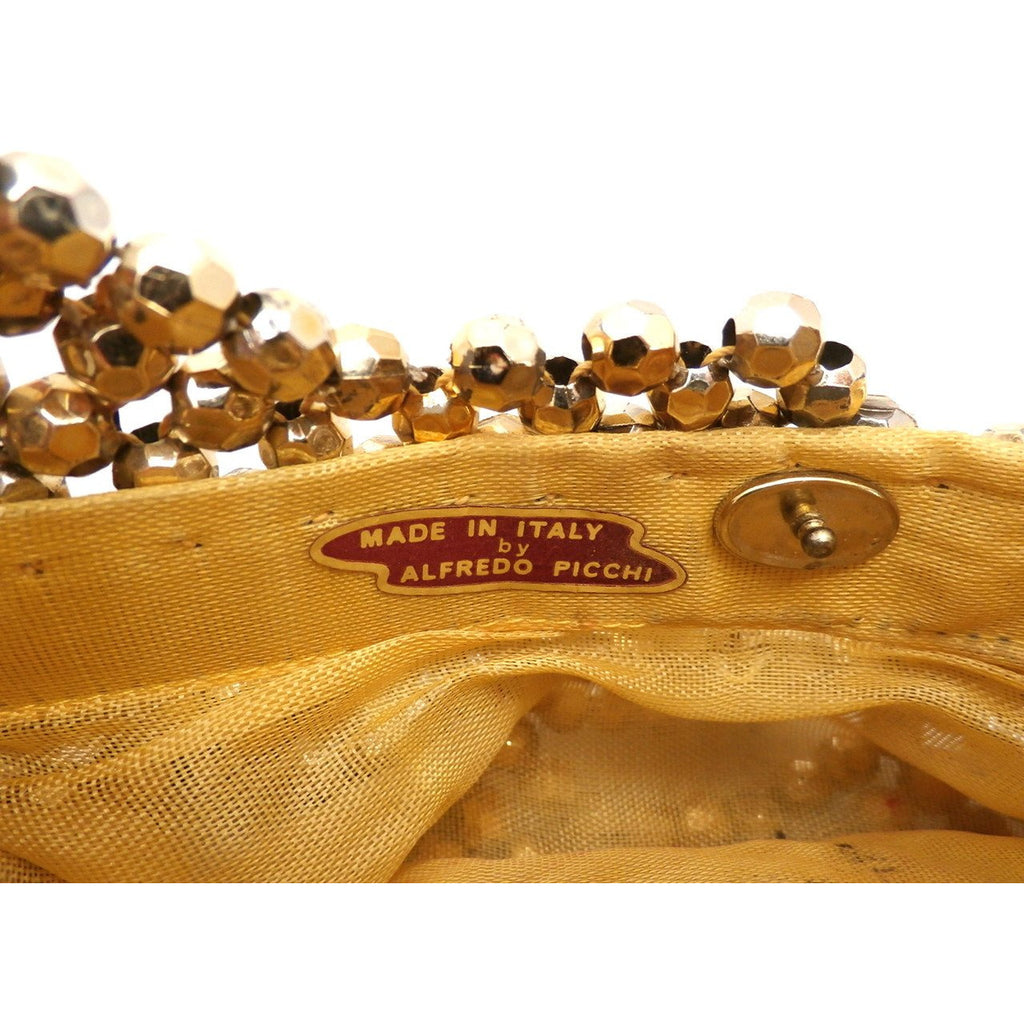 Vintage Gold Beaded Purse Alfredo Picchi 1960s Handbags,New Arrivals Alfredo Picchi