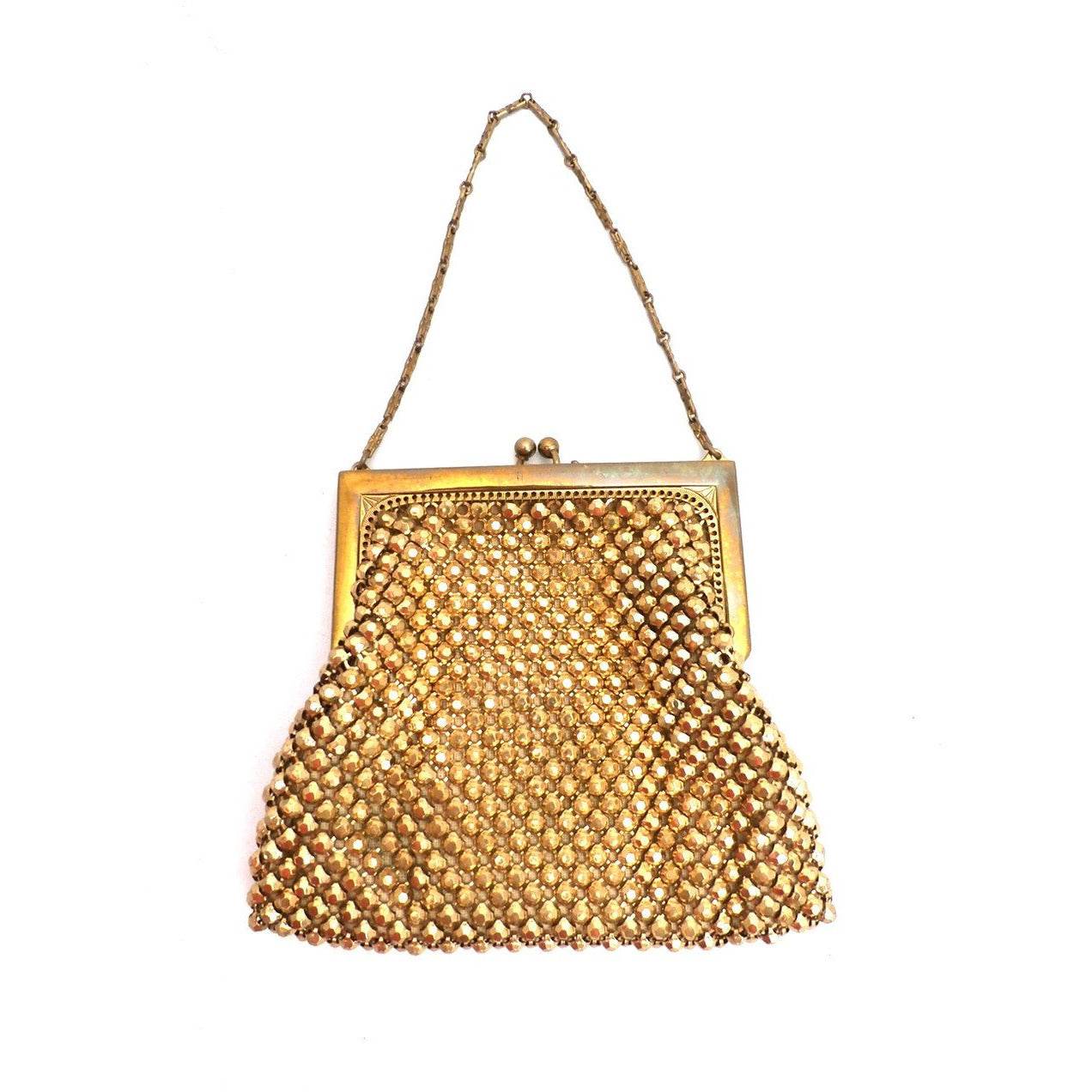 Vintage 1920s Purse Handbag Art Deco Whiting Davis Gold Beads Handbags,New Arrivals Whiting & Davis