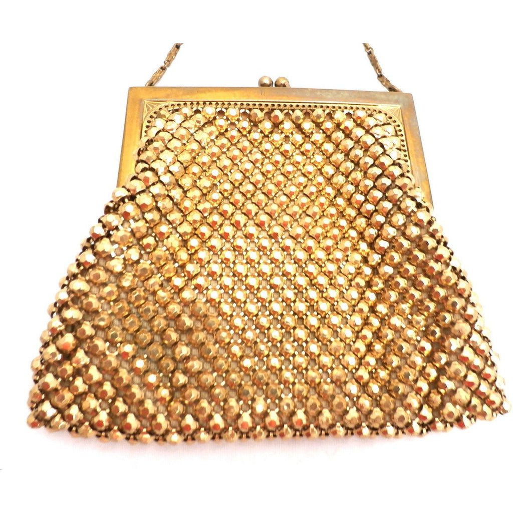 Vintage 1920s Purse Handbag Art Deco Whiting Davis Gold Beads Handbags,New Arrivals Whiting & Davis