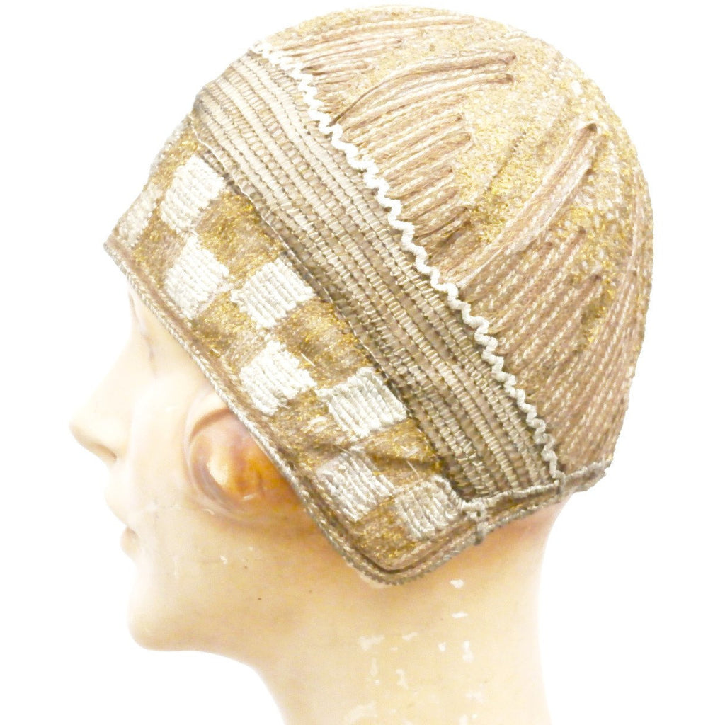 Vintage Art Deco Ladies Cloche Hat Metallic 1920s FAB Bronze/Silver/Gold Hats,New Arrivals,Women's The Best Vintage Clothing