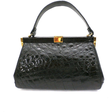 Vintage Kelly Style Bag Real Leather Black Alligator/Croc Finish Mayer 1950s Mint Handbags,New Arrivals Mayer New York