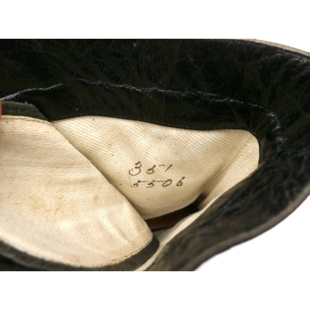 Antique Vintage Black Leather Spool Heel Boots Beaded Vamp Sz 5 New Arrivals,Shoes The Best Vintage Clothing