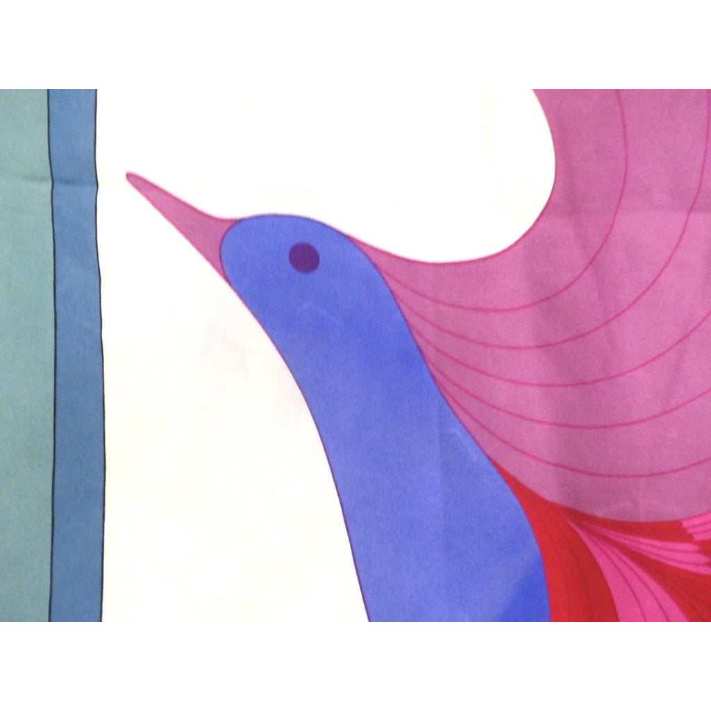 Vintage Gres Scarf Huge Stylized Bird 35" Silk Accessories,New Arrivals Gres