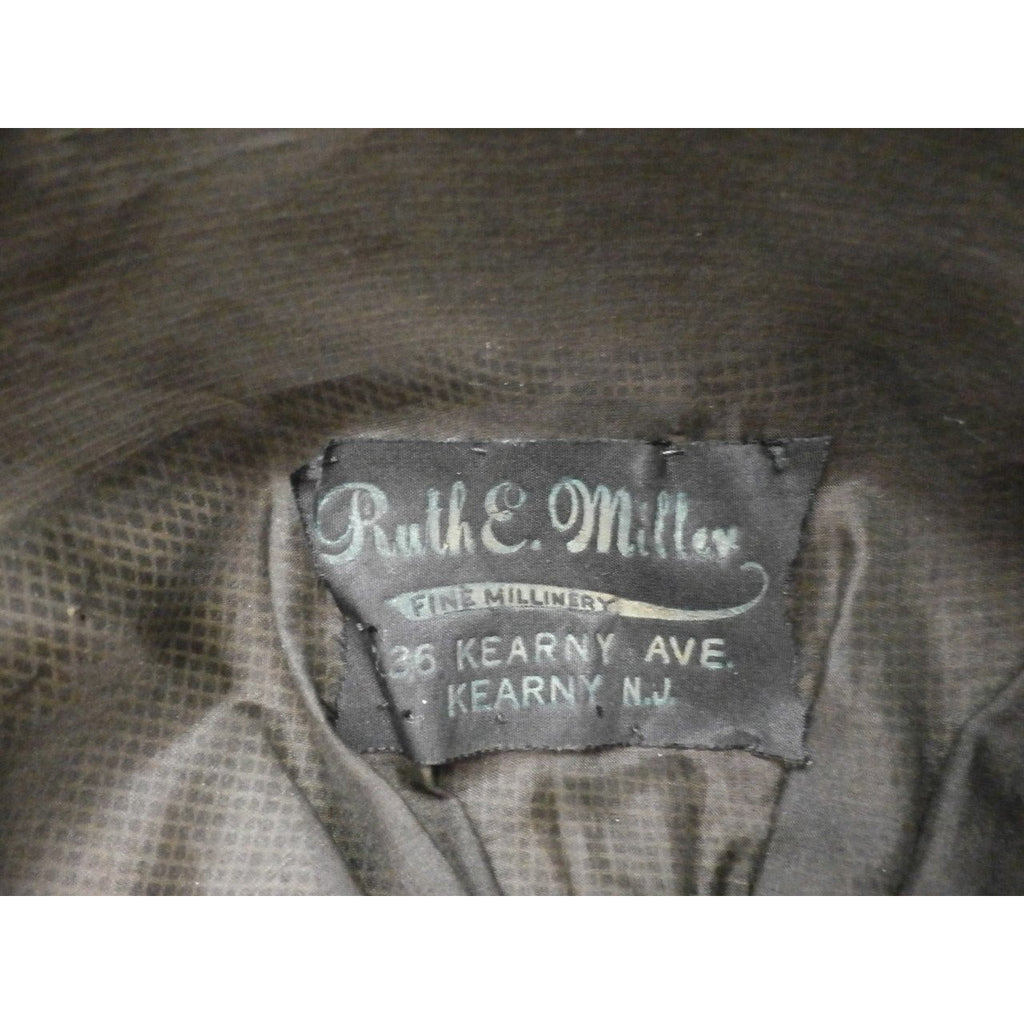 Antique Victorian Wide Brim Hat Feathers Brown Velvet Large Ruth E. Miller Hats,New Arrivals The Best Vintage Clothing