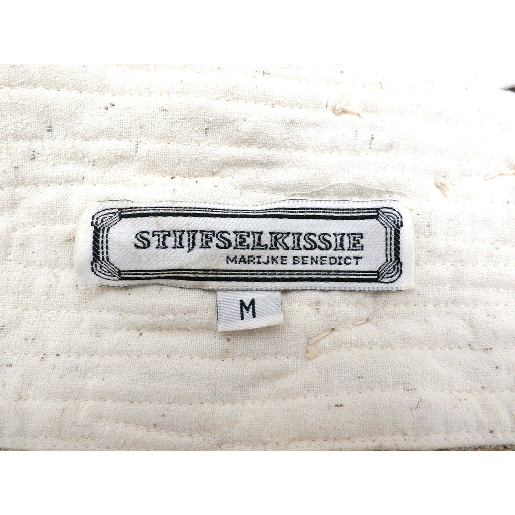 Vintage 1980s Belt Stijfselkissie Marijke Benedict Natural Linen Shells Wood Trinkets. Medium Accessories Stijfselkissie