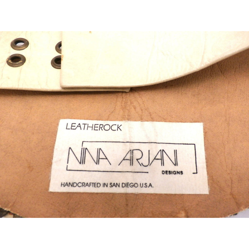 Vintage Leatherock Belt Nina Arjani Big Bold Bling 1970s Handcrafted 29-33 Accessories,New Arrivals Nina Arjani
