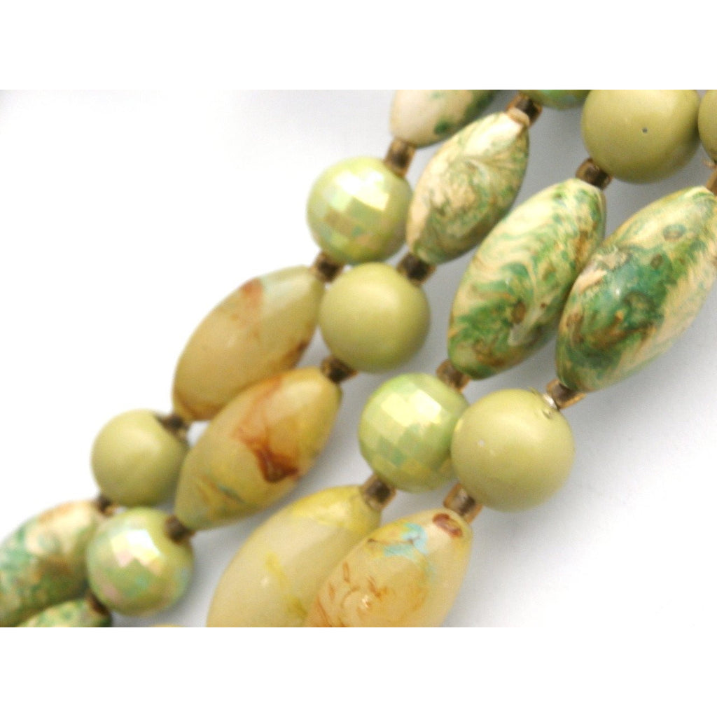 Vintage Beads & Necklace Set 1950s Hong Kong Greens Jewelry,New Arrivals The Best Vintage Clothing