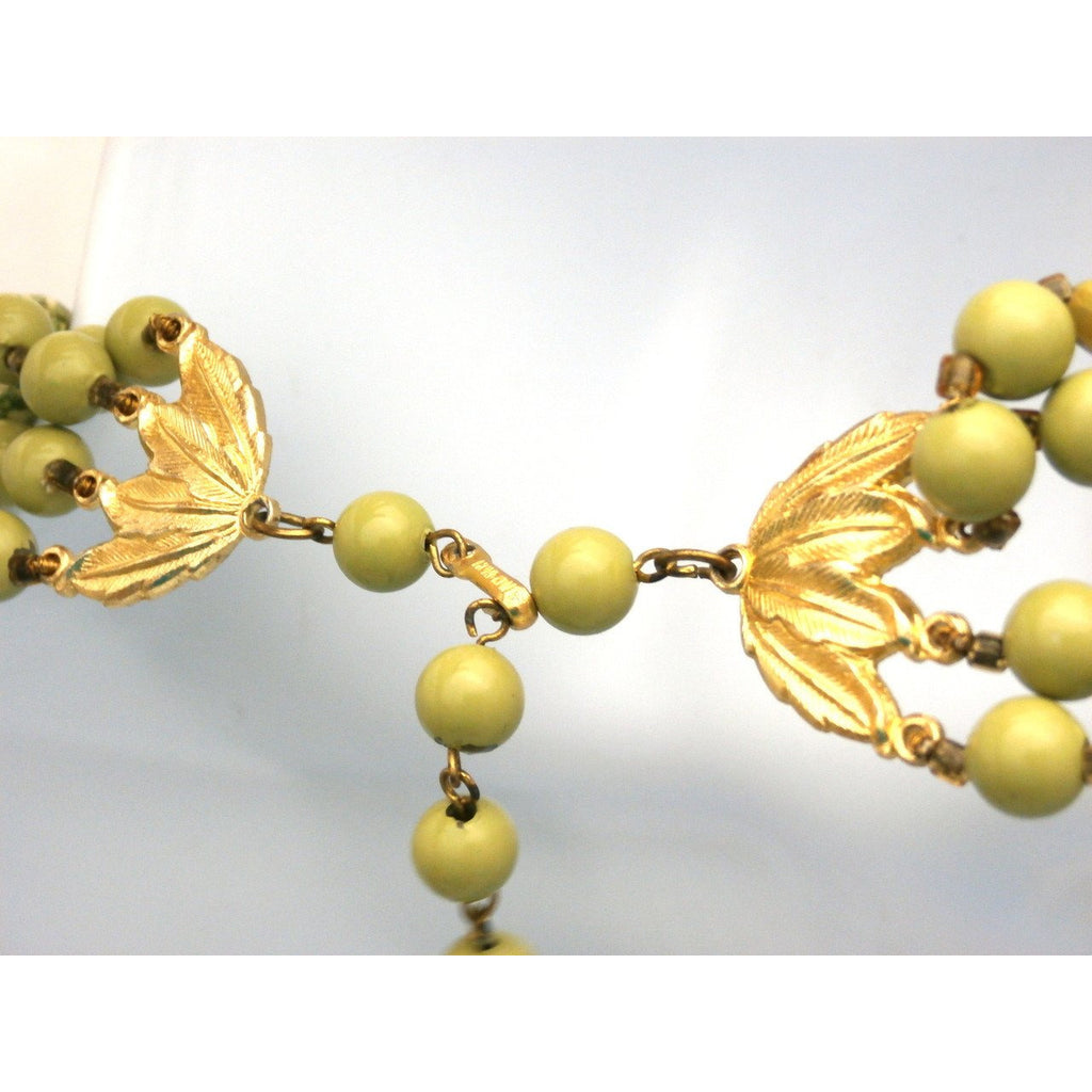 Vintage Beads & Necklace Set 1950s Hong Kong Greens Jewelry,New Arrivals The Best Vintage Clothing