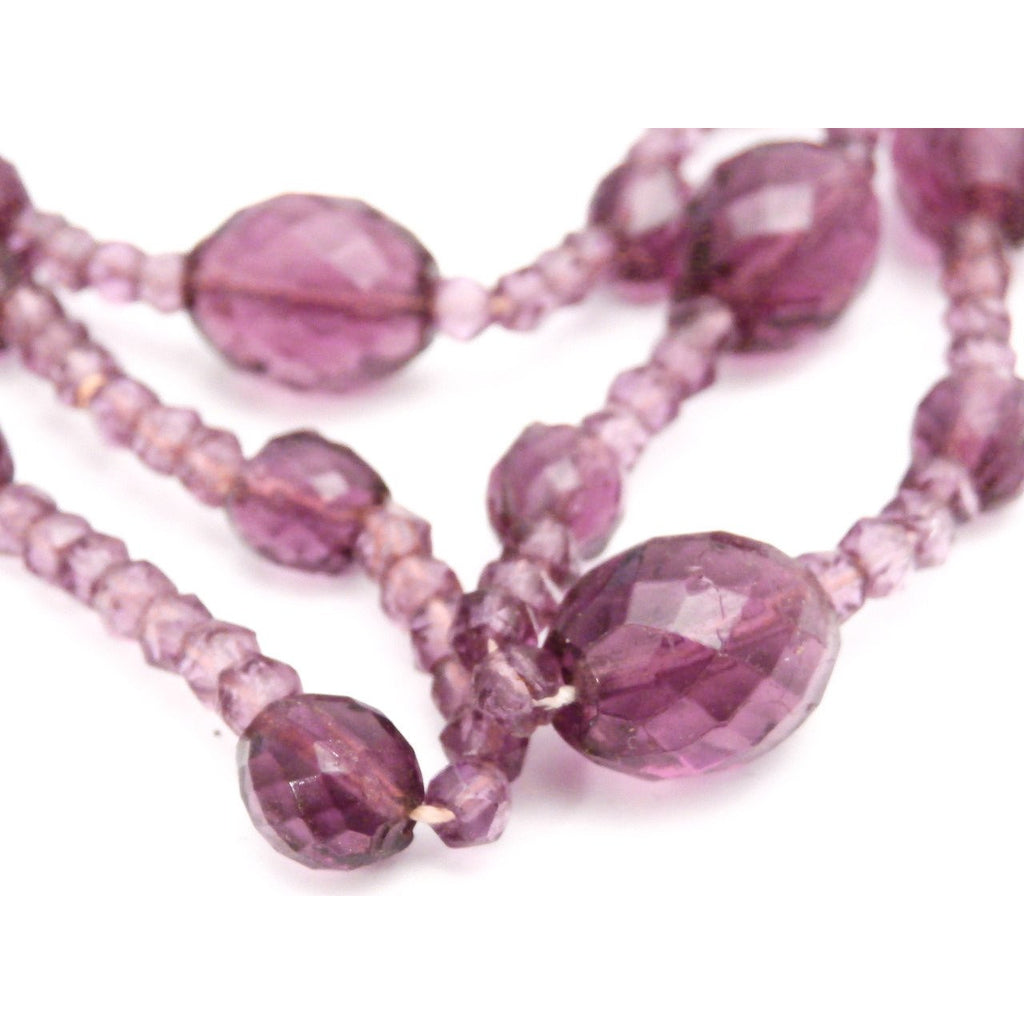 Antique Vintage Amethyst Beads Necklace 1920s 26" Jewelry,Women's,New Arrivals The Best Vintage Clothing