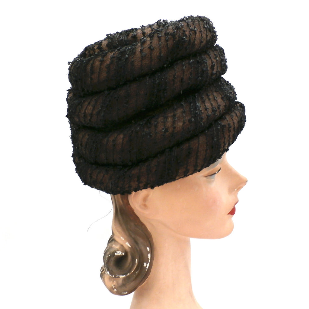 Vintage Ladies Hat Gwenn Pennington Beehive Brown/Black 1960s Hats,New Arrivals Gwen Pennington