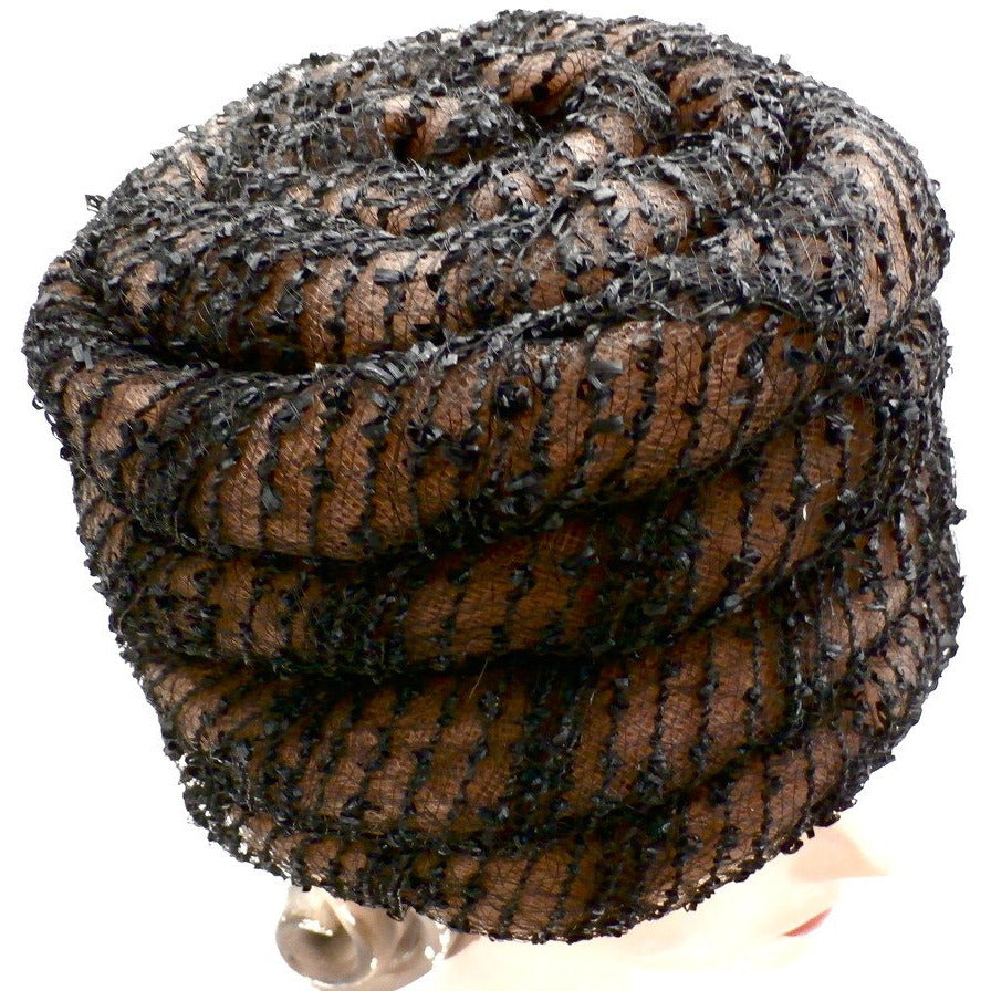 Vintage Ladies Hat Gwenn Pennington Beehive Brown/Black 1960s Hats,New Arrivals Gwen Pennington