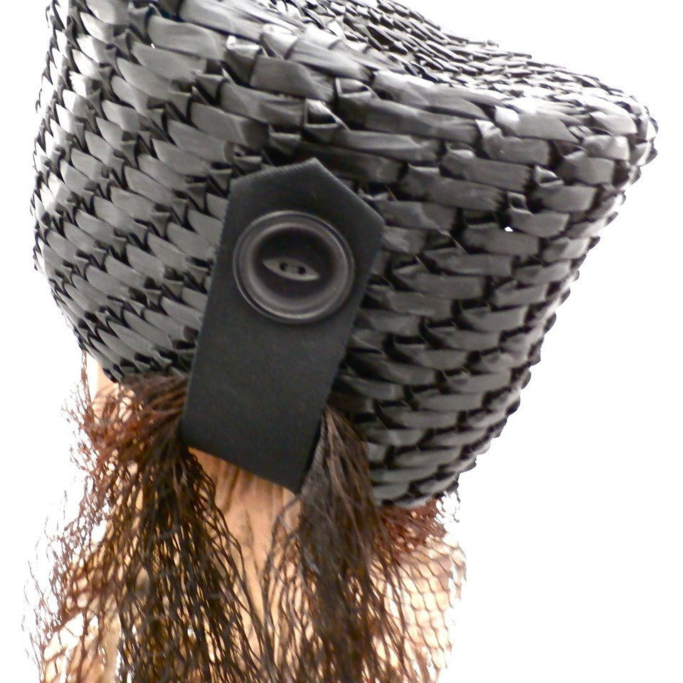 Vintage Straw Ladies Hat Tall Toque Long Veil 1960s Large Hats,New Arrivals Darcel