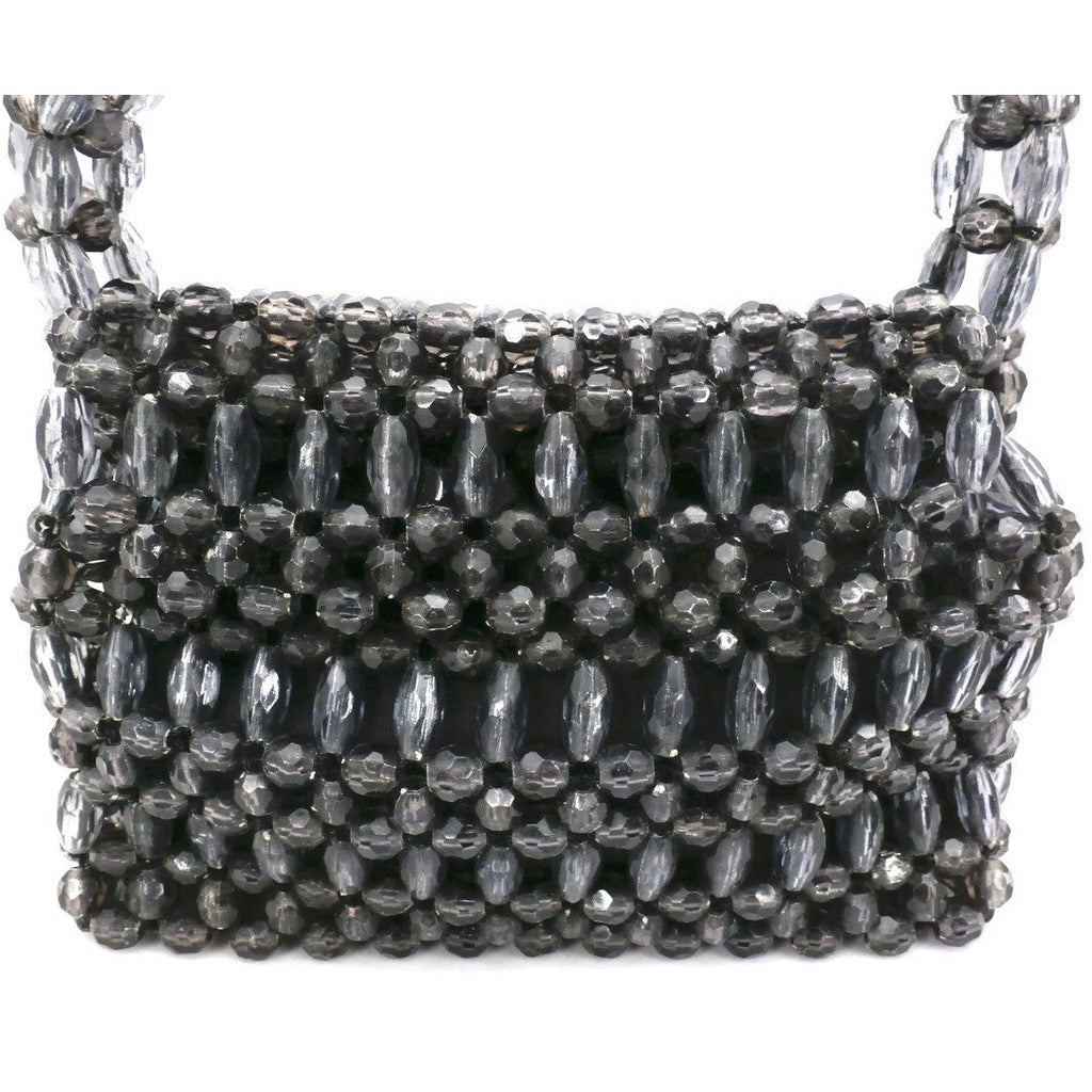 Vintage Purse Gray Plastic Faceted Beads Handmade Hong Kong 1960S Handbags The Best Vintage Clothing