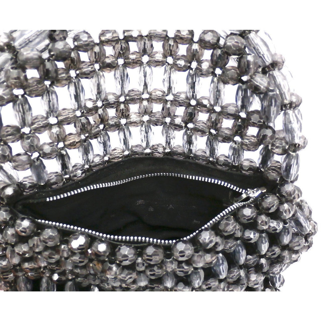 Vintage Purse Gray Plastic Faceted Beads Handmade Hong Kong 1960S Handbags The Best Vintage Clothing