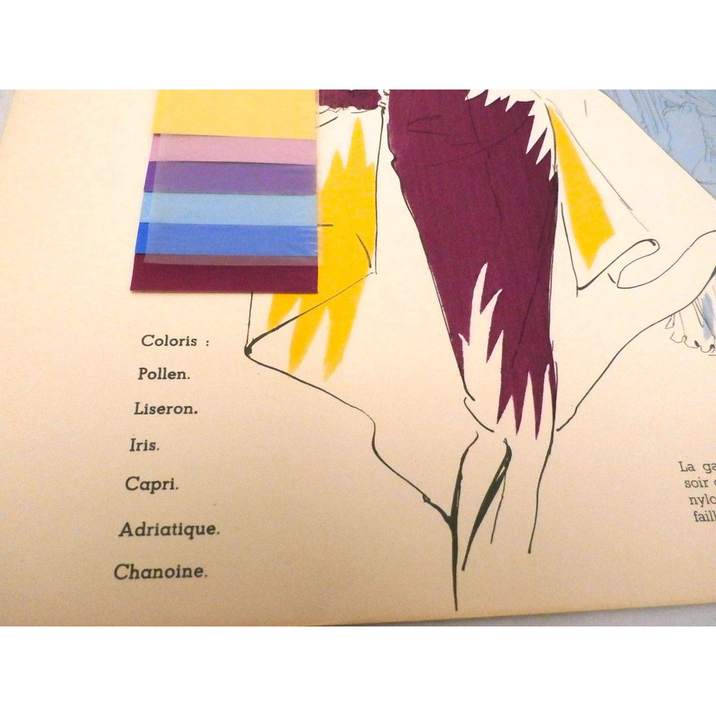 Officiel De La Couleur Des Industries De La Mode No. 6 Hiver 1952 Plate 9 Collectibles,New Arrivals The Best Vintage Clothing