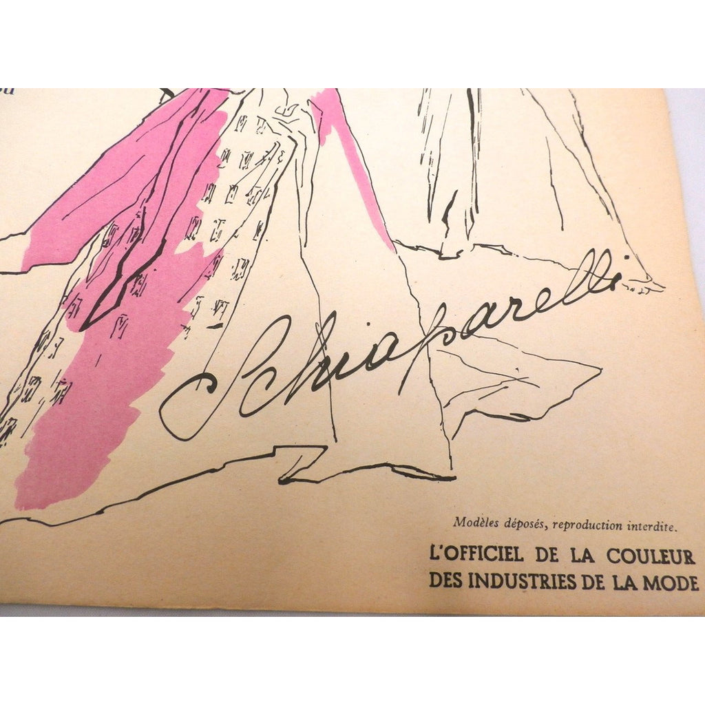 Schiaparelli Vintage Officiel De La Couleur Des Industries De La Mode No. 6 Hiver '52 Collectibles,New Arrivals The Best Vintage Clothing
