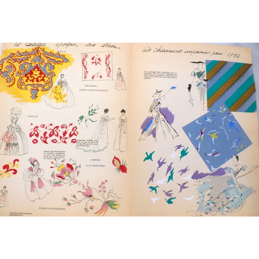 Schiaparelli Vintage Officiel De La Couleur Des Industries De La Mode No. 6 Hiver '52 Collectibles,New Arrivals The Best Vintage Clothing