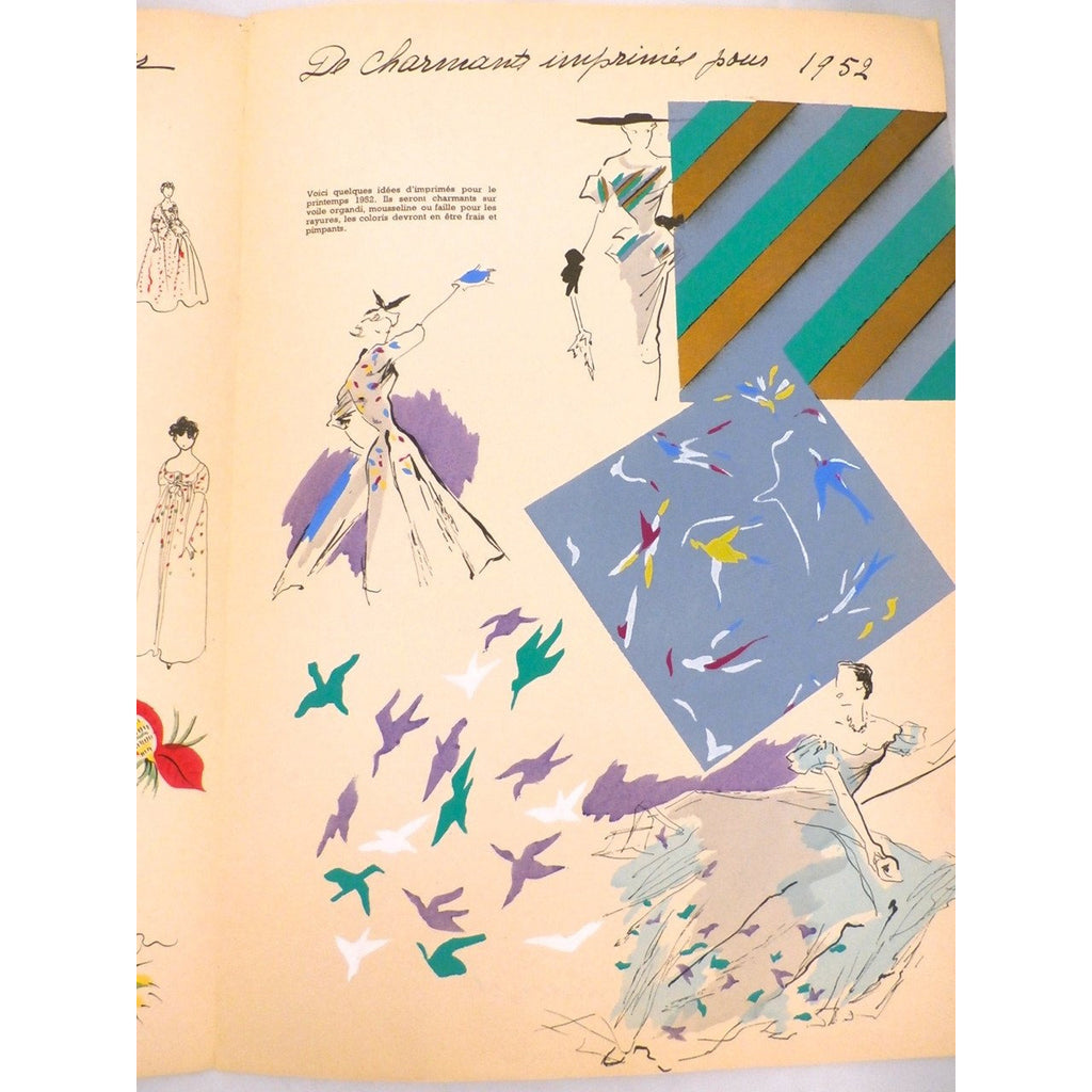 Schiaparelli Vintage Officiel De La Couleur Des Industries De La Mode No. 6 Hiver '52 Collectibles,New Arrivals The Best Vintage Clothing