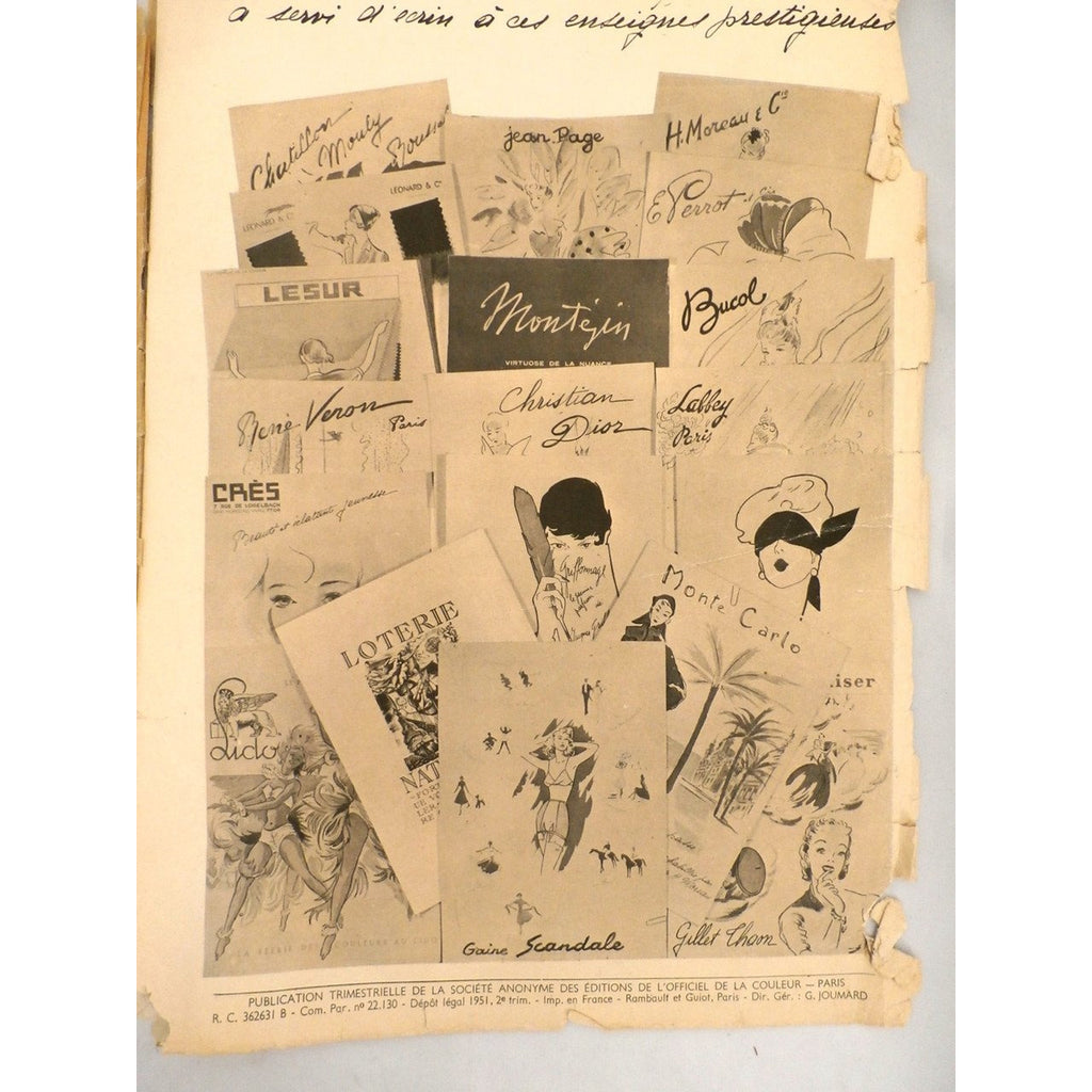Schiaparelli Vintage Officiel De La Couleur Des Industries De La Mode No. 6 Hiver '52 Collectibles,New Arrivals The Best Vintage Clothing
