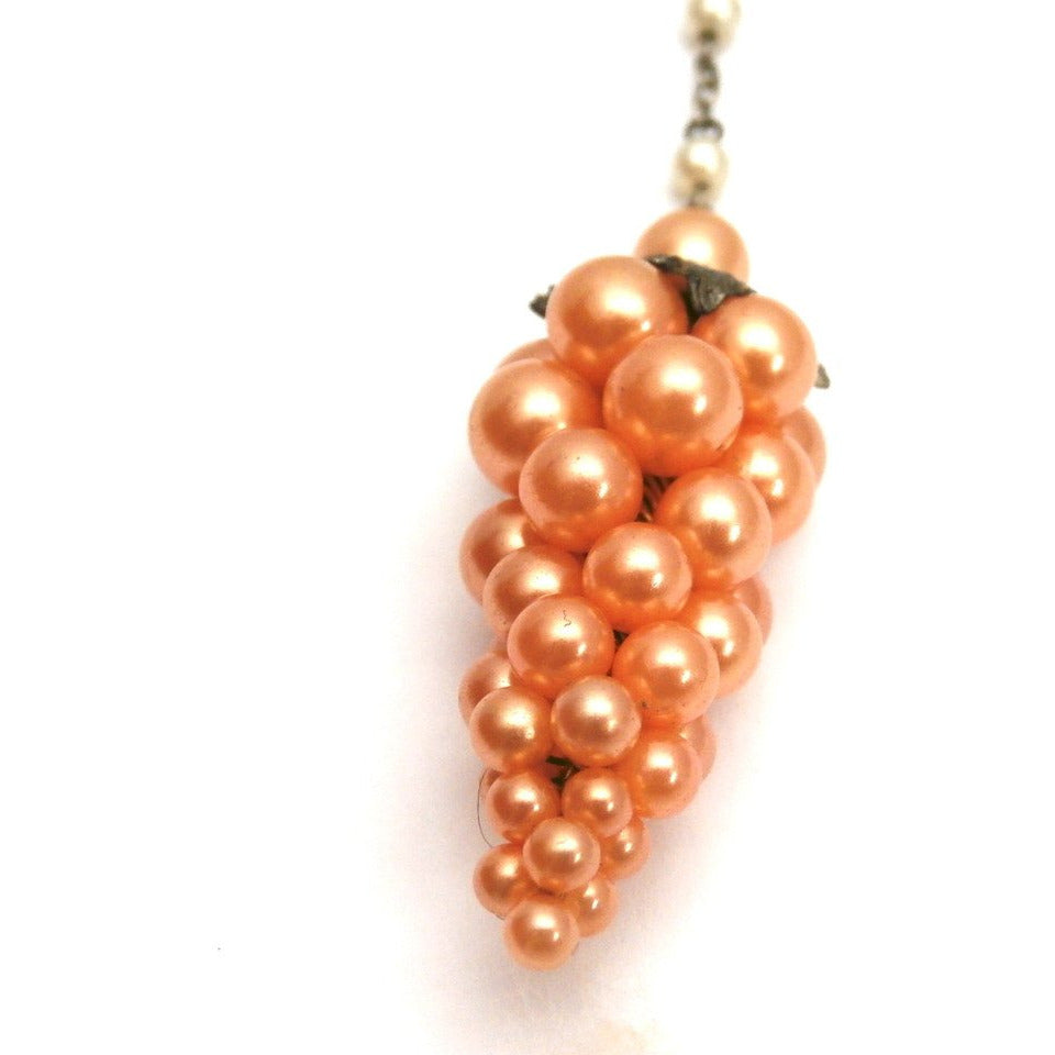 Vintage 1920s Pearl Peachy Grapes Pendant Extra Long Jewelry,New Arrivals,Women's The Best Vintage Clothing