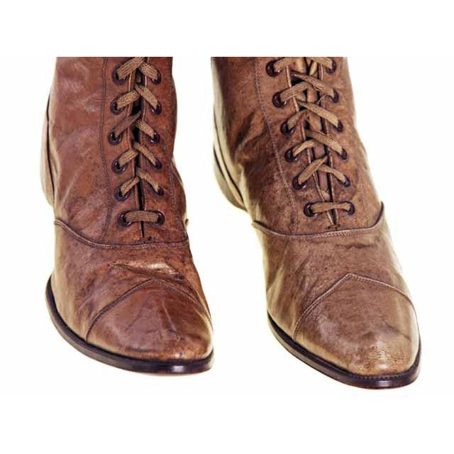 Rare Antique Childrens 1869 Civil War Era Tan High Lace Boots, Childrens Never Worn Children's,Women's The Best Vintage Clothing