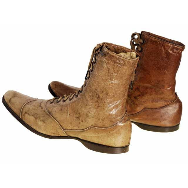 Rare Antique Childrens 1869 Civil War Era Tan High Lace Boots, Childrens Never Worn Children's,Women's The Best Vintage Clothing