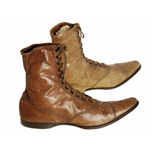 Rare Antique Childrens 1869 Civil War Era Tan High Lace Boots, Childrens Never Worn Children's,Women's The Best Vintage Clothing