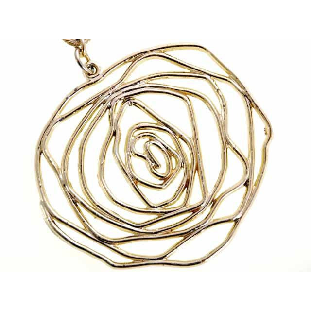 Vintage Stylized Golden Rose Pendant Necklace Large 1960s Jewelry,On Sale The Best Vintage Clothing