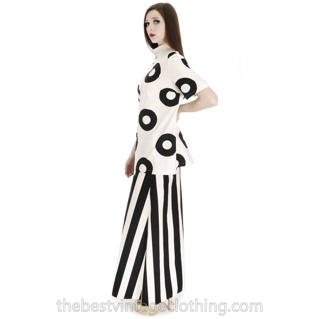 Vintage 1970s Vuokko Striped Wrap Skirt Designer Maxi Black & White Iconic marimekko The Best Vintage Clothing