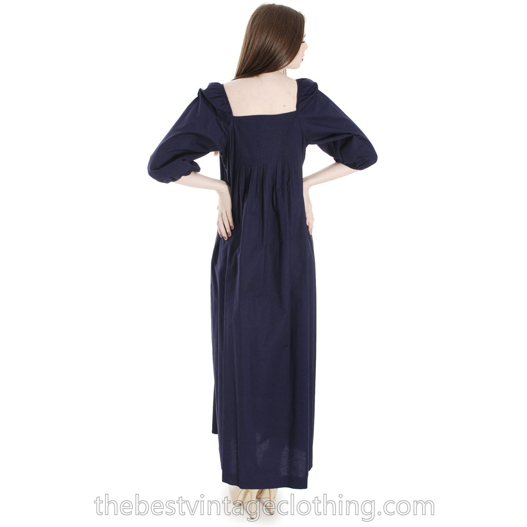 Vintage Marimekko Suomi Finland 1970s Sapphire Blue Cotton Maxi Dress Blue M marimekko The Best Vintage Clothing
