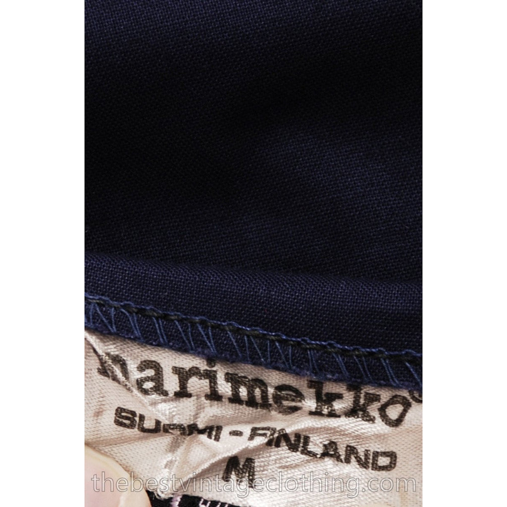 Vintage Marimekko Suomi Finland 1970s Sapphire Blue Cotton Maxi Dress Blue M marimekko The Best Vintage Clothing