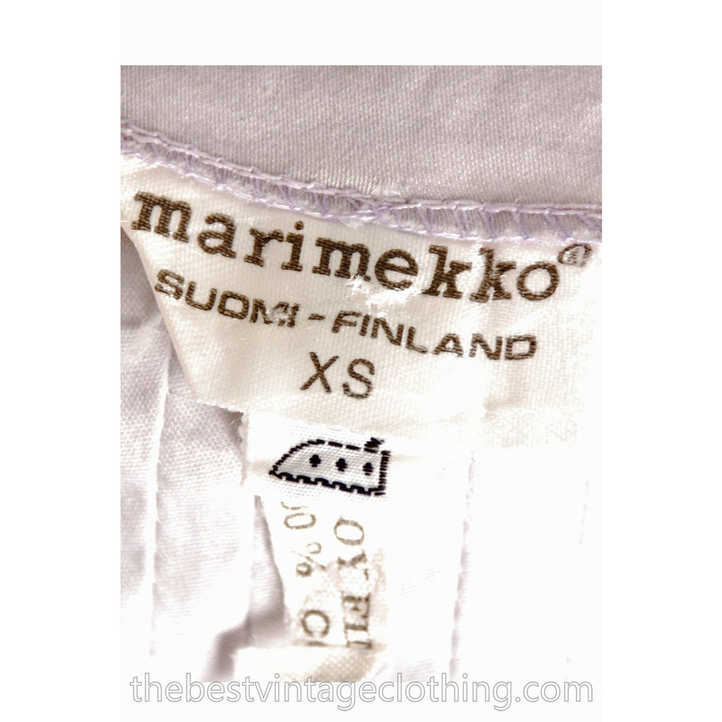 Vintage Marimekko Suomi Finland 1978 Gray Cotton Printed Maxi Dress Blue XS marimekko The Best Vintage Clothing