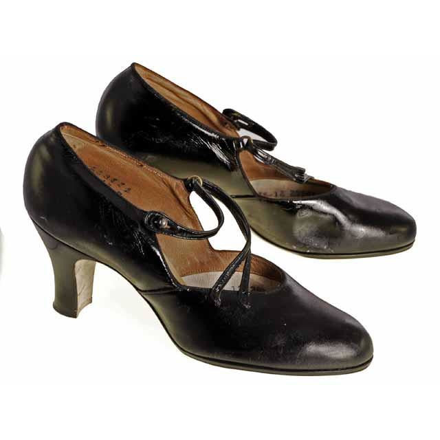 VINTAGE Patent Leather Shoes Mary Jane Button 1920s Walk Over NIB EU 36 US 6 Shoes,Women's Walk Over