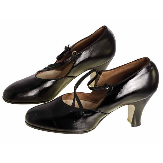 VINTAGE Patent Leather Shoes Mary Jane Button 1920s Walk Over NIB EU 36 US 6 Shoes,Women's Walk Over