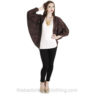 Vintage Stijfselkissie 1980S Cocoon Kimono Jacket Purple Tweed Silk Cotton Marijke Benedict One Size Cart2cart Stijfselkissie